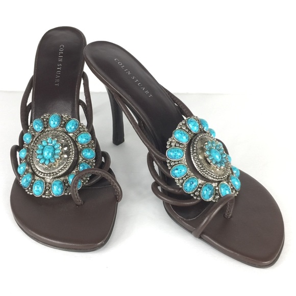 Colin Stuart Shoes - Victoria’s Secret Turquoise Embellished Heel